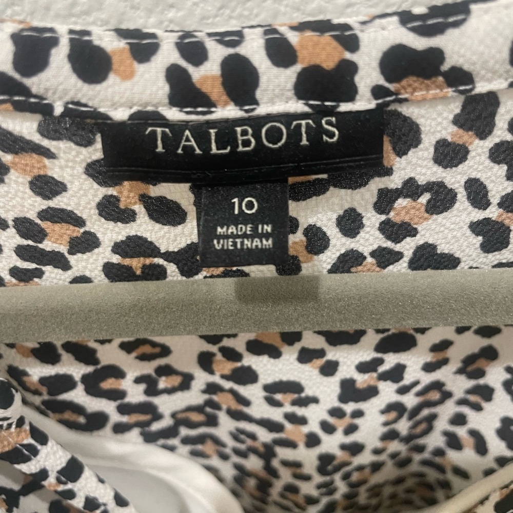 TALBOTS LEOPARD FLUTTER SLEEVE A-LINE DRESS - image 7